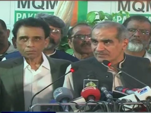 pml n leader khawaja saad rafique addresses to media in karachi on sunday november 12 2023 screengrab