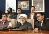 pti secretary general salman akram raja addresses a press conference in islamabad on wednesday flanked by vice chairman tehreek e tahafuz e ayin e pakistan senator allama raja nasir abbas and pti chairman barrister gohar screengrab