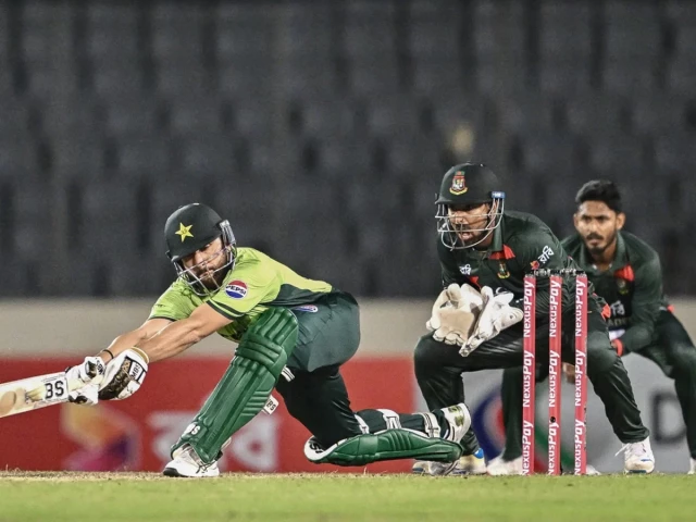 salman ali agha plays a sweep shot during the third odi against bangladesh at dhaka s sher e bangla national stadium on sunday photo afp salman ali agha plays a sweep shot during the third odi against bangladesh at dhaka s sher e bangla national stadium on sunday photo afp
