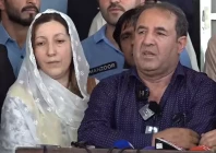 sana yousaf s parents talk to the media outside the court after it announces the verdict in the murder case of their daughter who was killed in june last year screengrab