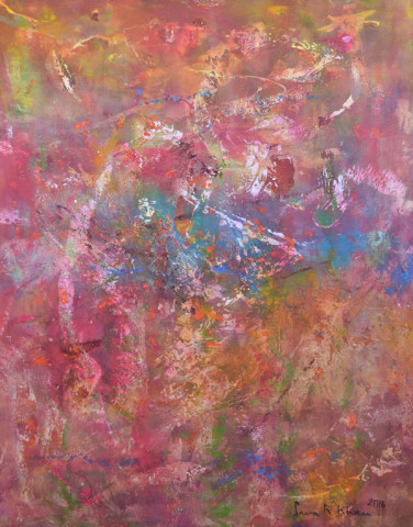the artist painted nature but was inspired by soothing musical compositions instead of colour photo courtesy chawkandi art gallery the artist painted nature but was inspired by soothing musical compositions instead of colour photo courtesy chawkandi art gallery