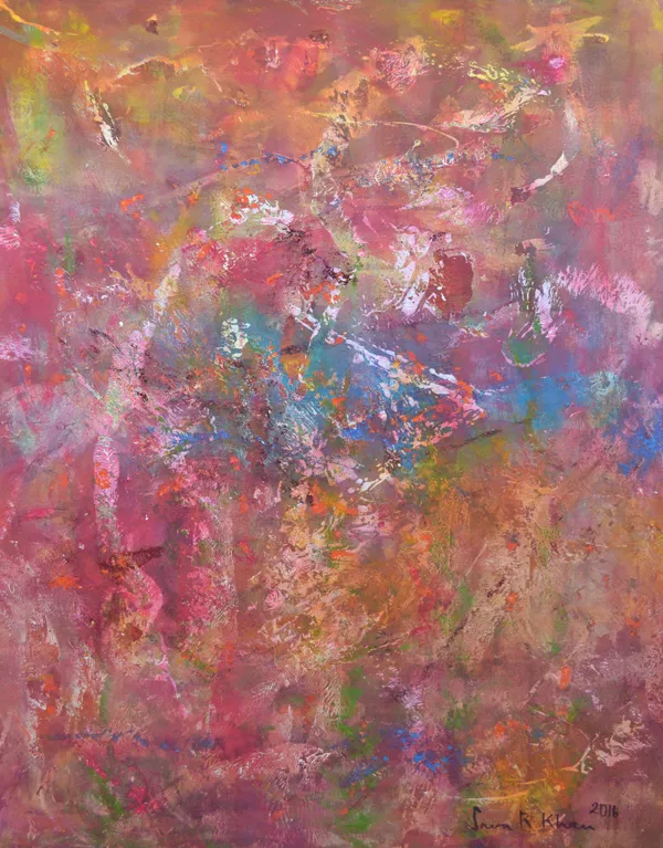 the artist painted nature but was inspired by soothing musical compositions instead of colour photo courtesy chawkandi art gallery the artist painted nature but was inspired by soothing musical compositions instead of colour photo courtesy chawkandi art gallery