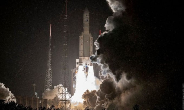 the french military communications satellite syracuse 4a was launched on an ariane 5 rocket from french guiana on october 23 2021 afp the french military communications satellite syracuse 4a was launched on an ariane 5 rocket from french guiana on october 23 2021 afp