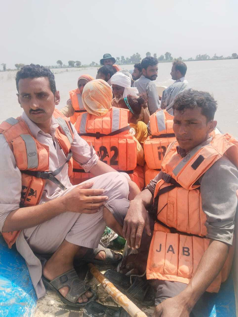 rescue workers ferry villagers in bahawalnagar to safety photo express