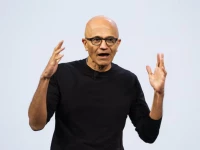 microsoft ceo satya madella speaks at microsoft windows surface event where new on device ai capabilities for windows pcs using nvidia s new rtx spark chips were announced in san francisco california us october 7 2026 reuters