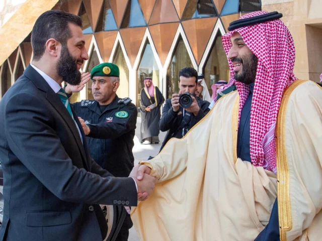 syria s new leader meets saudi crown prince syria s new leader meets saudi crown prince