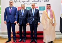 foreign ministers of turkiye pakistan egypt and saudi arabia pose for a group photograph after their meeting in cairo on sunday photo x fo