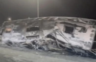 a view of the accident site after the road crash in riyadh photo afp