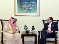 finance minister senator muhammad aurangzeb and saudi ambassador to pakistan dr rajeh tami albugamy photo x