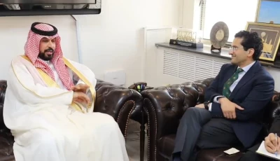 a meeting between federal minister for petroleum ali pervaiz malik and saudi ambassador to pakistan dr rajeh tami albugamy in islamabad photo screengrab