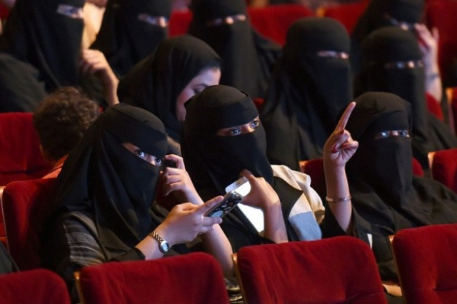 saudi women attend a short film festival in riyadh on what could prove a precursor to an anticipatedl lifting of the kingdom s ban on cinemas photo afp saudi women attend a short film festival in riyadh on what could prove a precursor to an anticipatedl lifting of the kingdom s ban on cinemas photo afp