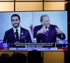 democratic nominee for us senate abdul el sayed and republican nominee for us senate mike rogers are seen on a screen in the media room during their us senate debate in southfield michigan us october 21 2026 reuters