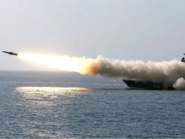 russian ship firing a zircon hypersonic missile