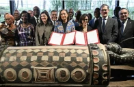 france repatriates stolen colonial era talking drum to ivory coast