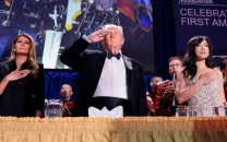 thuds an eerie silence then chaos at trump dinner with white house journalists