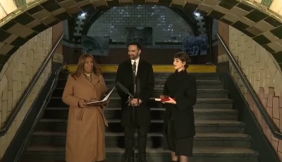zohran mamdani is sworn in as mayor of new york city at old city hall station new york u s thursday jan 1st 2026 source the associated press on x