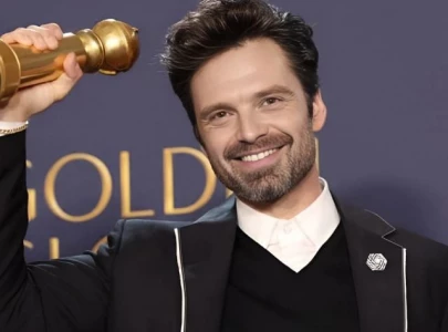 sebastian stan wins first golden globe for different man and delivers emotional speech