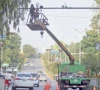 workers install cctv cameras on a pole at aabpara chowk in the federal capital as part of enhanced security measures being taken ahead of the multiple long marches announced for the weekend photo online