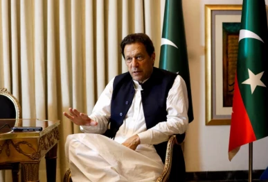 former pakistani prime minister imran khan speaks with reuters during an interview in lahore pakistan march 17 2023 reuters