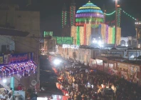 sehwan in devotion millions of devotees throng sehwan to mark the 774th urs of hazrat lal shahbaz qalandar as dance music and spiritual rituals transform the town into a vibrant hub of faith and festivity photo inp