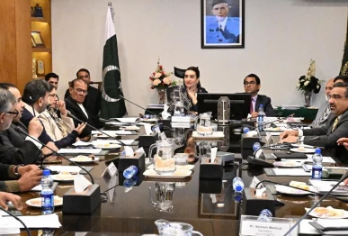 senator bushra anjum butt chairperson senate standing committee on federal education and professional training presiding over a meeting of the committee at ministry of federal education and professional training in islamabad on february 11 photo senate