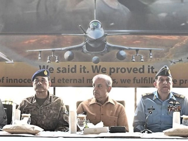 on may 15 coas general asim muneer prime minister shehbaz sharif air chief marshal zaheer ahmed baber sidhu at paf base kamra photo ispr on may 15 coas general asim muneer prime minister shehbaz sharif air chief marshal zaheer ahmed baber sidhu at paf base kamra photo ispr