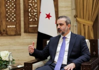 syrian foreign minister asaad al shaibani speaks during an interview with reuters in damascus syria august 22 2026 photo reuters