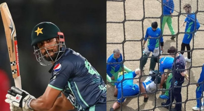 shan masood rushed to hospital after blow to head during practice session shan masood rushed to hospital after blow to head during practice session