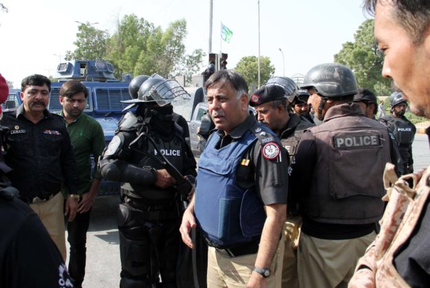 District Malir SSP Rao Anwar was present during the clash at Star Gate. PHOTO: ATHAR KHAN/EXPRESS