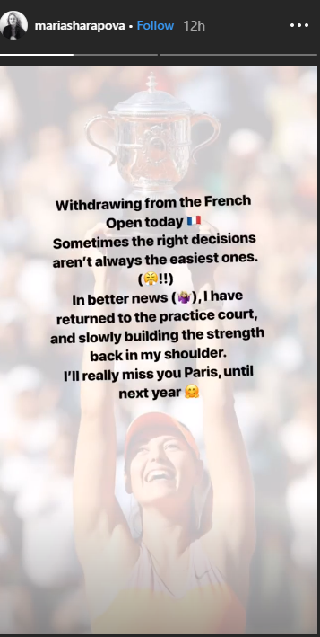 PHOTO COURTESY: MARIASHARAPOVA/INSTAGRAM