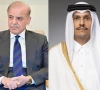 combined image of prime minister shehbaz sharif and qatar s prime minister and foreign minister sheikh mohammed bin abdulrahman bin jassim al thani photos file x