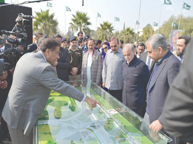 prime minister shehbaz sharif receives a briefing about the newly constructed jinnah square project in the federal capital the prime minister praised the authorities for its swift completion photo online