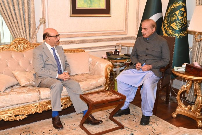 prime minister shehbaz sharif meets pakistan s ambassador to the us sardar masood khan at pm house on march 4 2023 photo app