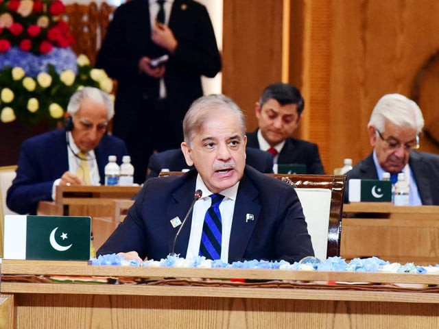 prime minister shehbaz sharif addressing the shanghai cooperation organization sco summit in astana on thursday photo pid prime minister shehbaz sharif addressing the shanghai cooperation organization sco summit in astana on thursday photo pid