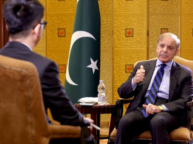 prime minister shehbaz sharif speaks during an interview with xinhua in beijing capital of china nov 2 2022 photo xinhua