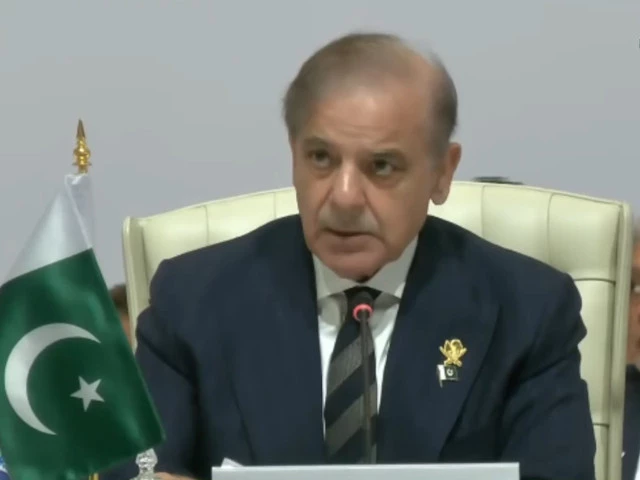 prime minister shehbaz sharif addressing at emergency arab islamic summit in doha on september 15 photo x com govtofpakistan