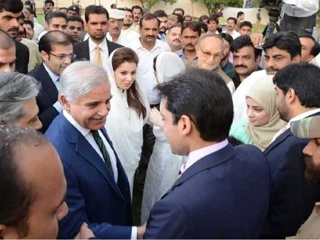 prime minister shehbaz sharif and his son hamza shehbaz photo express file