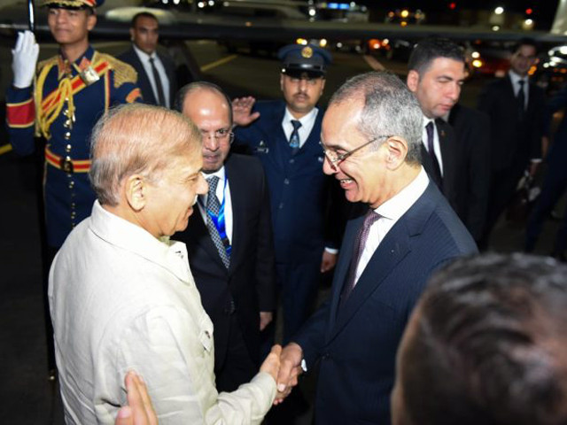 officers of the government of egypt and pakistan embassy including the ambassador received the prime minister at the airport on sunday november 6 photo app