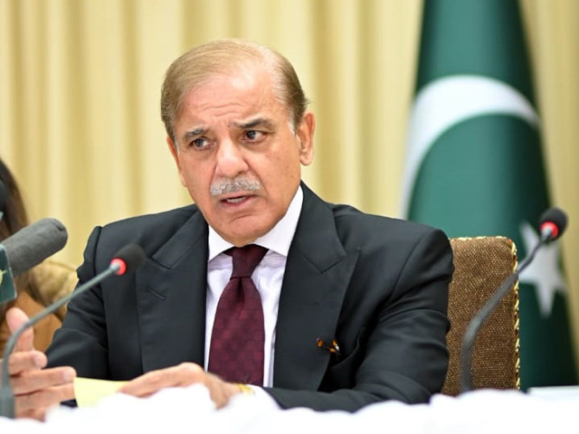 prime minister shehbaz sharif is addressing a press conference in islamabad on tuesday sept 27 photo pid