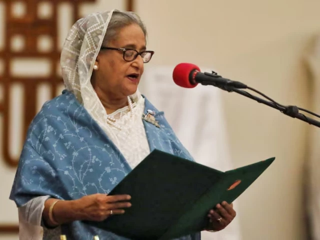 prime minister sheikh hasina takes oath as the country s prime minister at the bangabhaban in dhaka bangladesh january 11 2024 photo reuters prime minister sheikh hasina takes oath as the country s prime minister at the bangabhaban in dhaka bangladesh january 11 2024 photo reuters