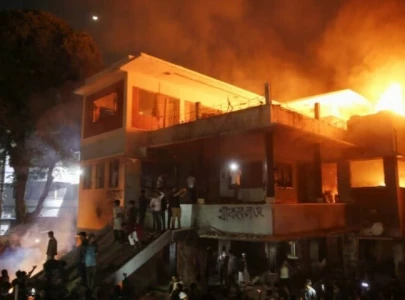 protesters torch sheikh mujib s house