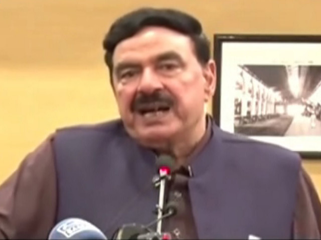 interior minister sheikh rashid ahmed addresses a ceremony in islamabad on september 29 screengrab
