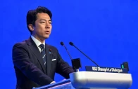 shinjiro koizumi japan s defence minister speaks at the shangri la dialogue security summit in singapore on may 31 2026 photo reuters