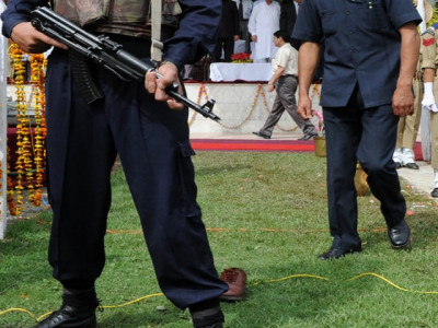 shoe hurled during flag hoisting