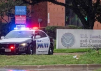law enforcement personnel respond at the scene of a shooting at an immigration and customs enforcement ice field office in dallas texas us on tuesday photo reuters