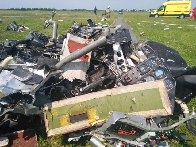 a view shows the wreckage of an l 410 plane that crashed near the tanay aerodrome which provides parachuting services in kemerovo region russia june 19 2021 investigative committee of russia handout via reuters a view shows the wreckage of an l 410 plane that crashed near the tanay aerodrome which provides parachuting services in kemerovo region russia june 19 2021 investigative committee of russia handout via reuters