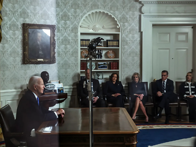 Photo: Outgoing U.S. President Joe Biden delivers a farewell address to the nation from the Oval Office in the White House. Reuters