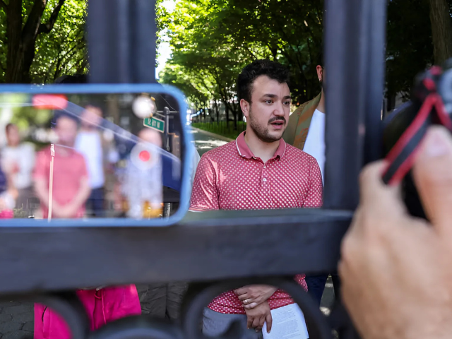 photo mahmoud khalil speaks to members of media about the revolt for rafah encampment at columbia university reuters