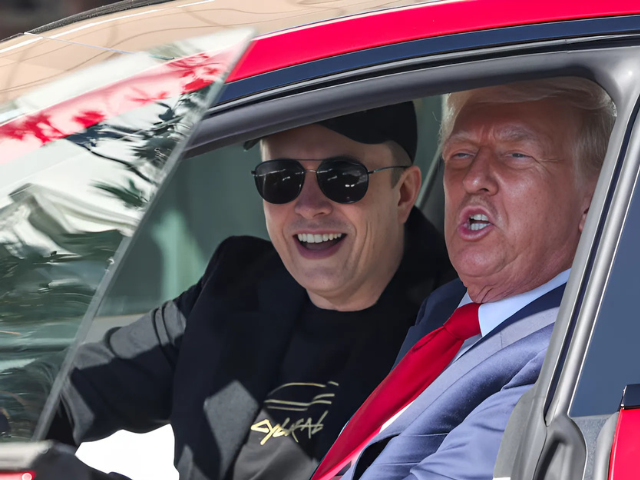 photo us president donald trump and tesla ceo elon musk sit in a tesla car model s in front of the white house in washington dc us reuters