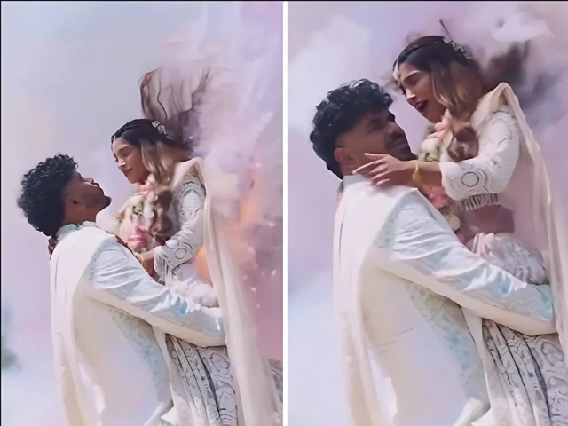 color bomb explodes on bride during wedding shoot color bomb explodes on bride during wedding shoot